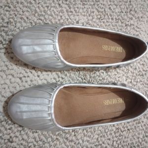 Silver Ballet Flats.